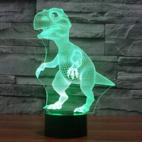 remote touch control 3d led night light dinosaur shaped table desk lamp kids children lovely gifts glow in the dark toys
