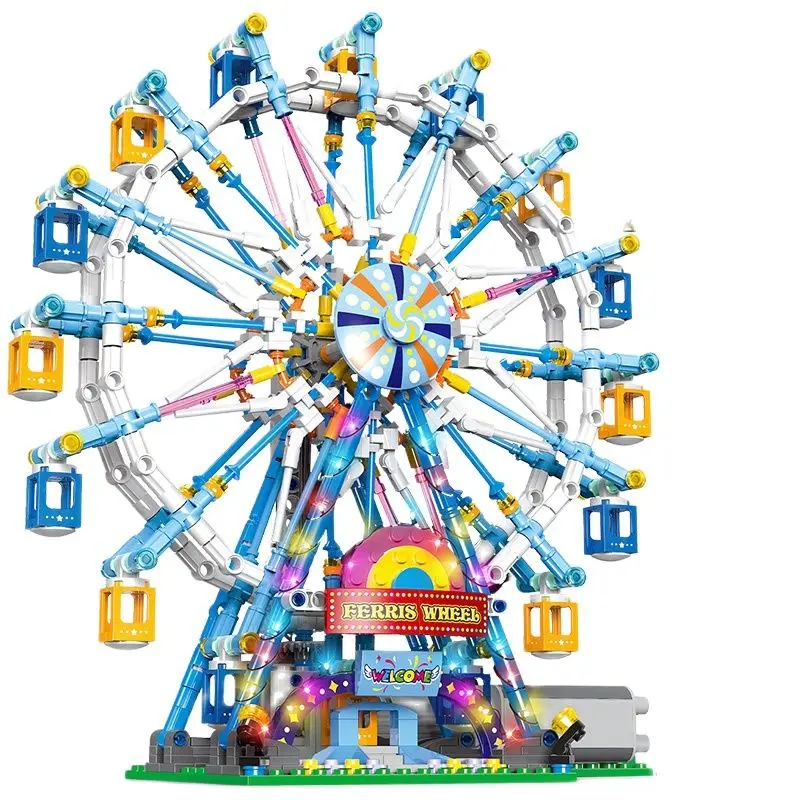 

City Friends MOC Technical Rotating Ferris Wheel Building Blocks Electric Bricks with Light Toys for Children Christmas Gifts