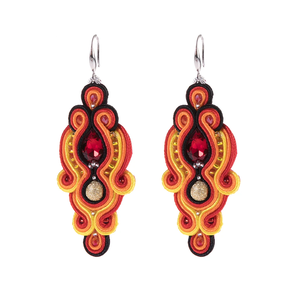 KPacTa Leather Round Ladies Earrings Bracelet Set Personality Retro Handmade Big Pendant National Wind Gift | Украшения и