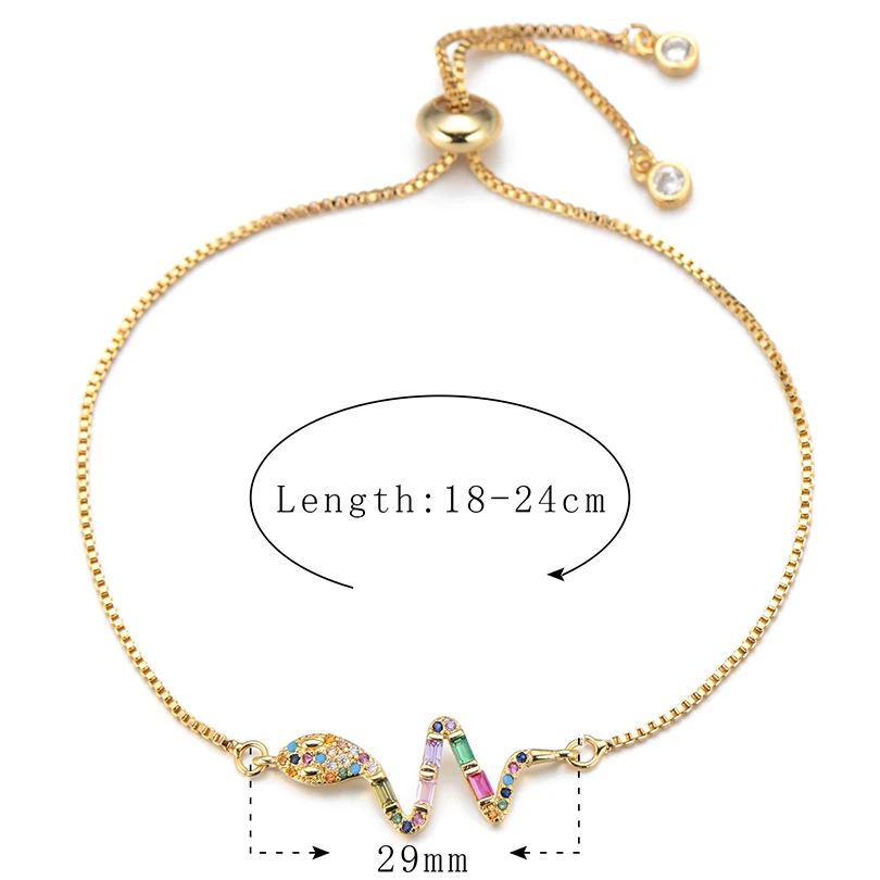 Бижутерия Pipitree из фианита популярный браслет с подвесками в виде змеи