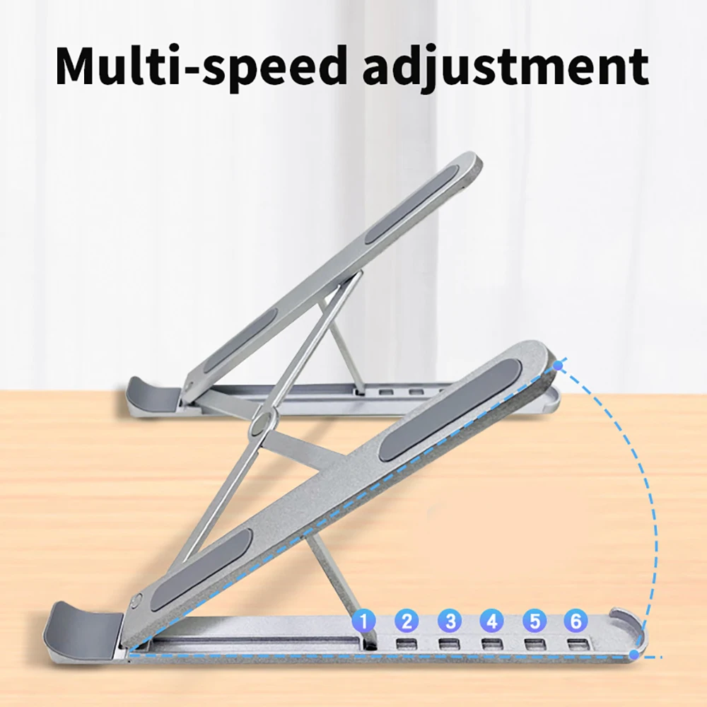 

Multi-Speed Adjustable Notebook Stand Laptop Bracket Foldable Is Suitable For Tablet PC Cooling Aluminum Alloy+Silicone Material