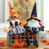 halloween decoration broom witch black flag long legged high hat faceless doll props decoration halloween decorations for home