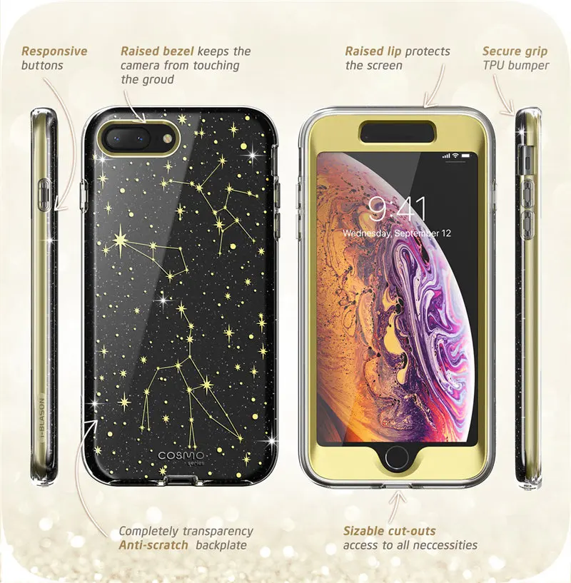 Для Apple iPhone 7 Plus/8 Plus чехол 5,5 дюймов i-Blason Cosmo полностью мраморный розовый Бампер чехол со встроенным протектором экрана