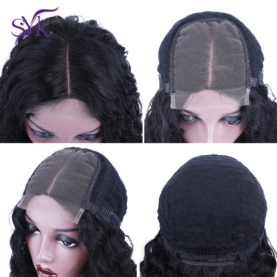 SYK волосы на шнурке искусственные предварительно сорванные 4*4 парика бразильские