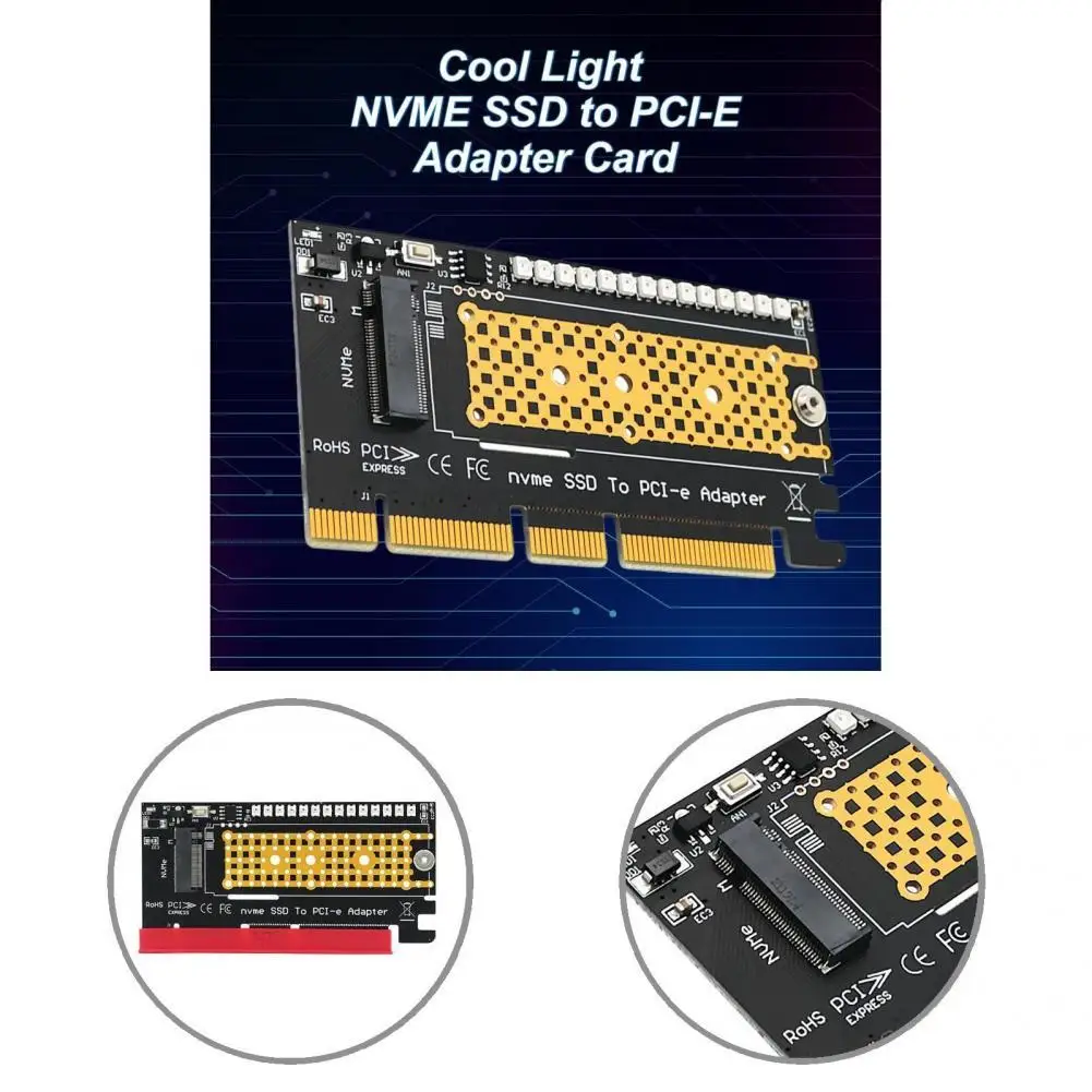 

High-quality with Cool Light Fine Workmanship NVME SSD to PCI-E Adapter Card for PC Connector Connector Card