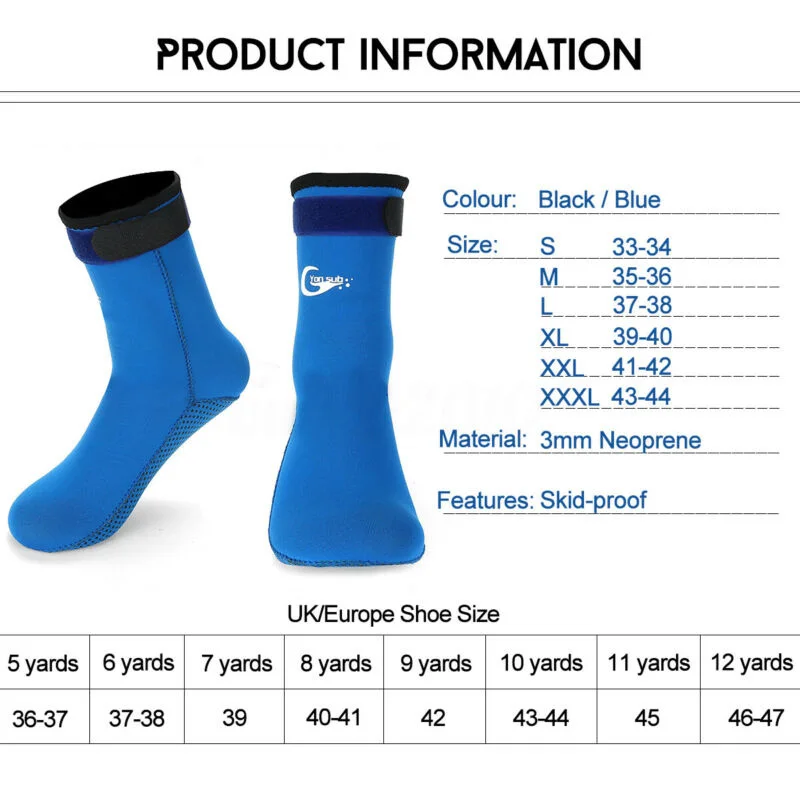 

Yon Sub Surfing Socks Men Women 3mm Skid-proof Neoprene Diving Socks Comfortable Soft Swimming Rafting Surfing Supplies