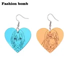 Прозрачные Асимметричные акриловые серьги в виде сердца для девочек