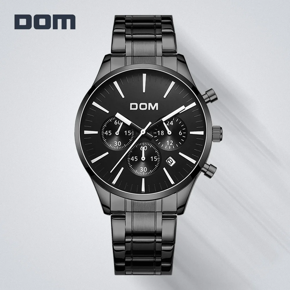 DOM новые часы Для мужчин Элитный бренд Секундомер с остановом спортивные