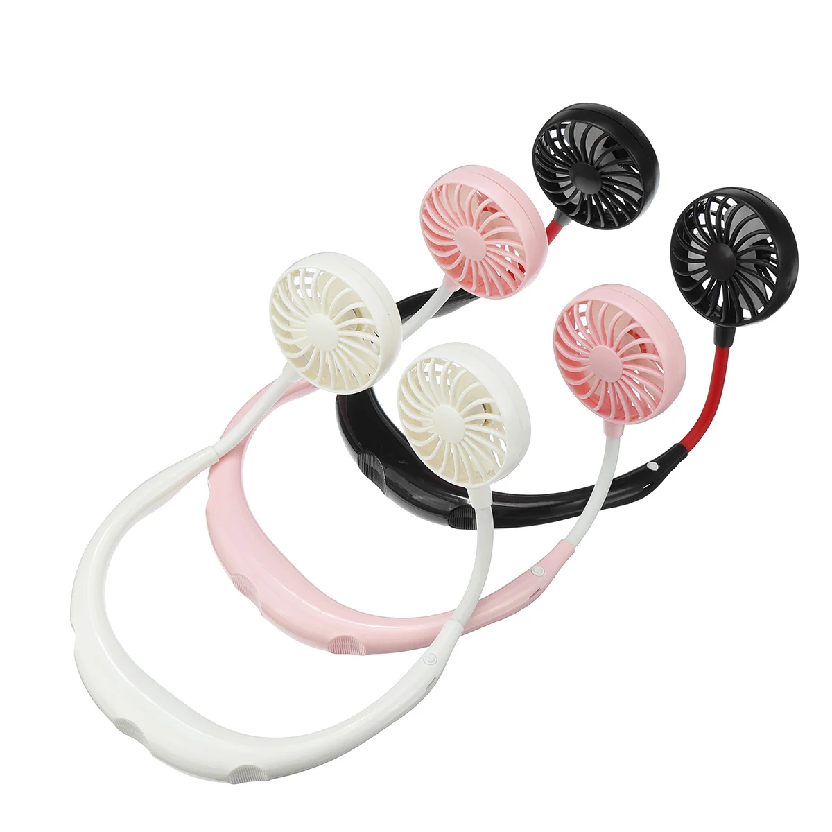 

USB portable fan cold fan hands free neck fan hanging rechargeable mini sports fan 3-speed adjustable neck dual fan Home Office