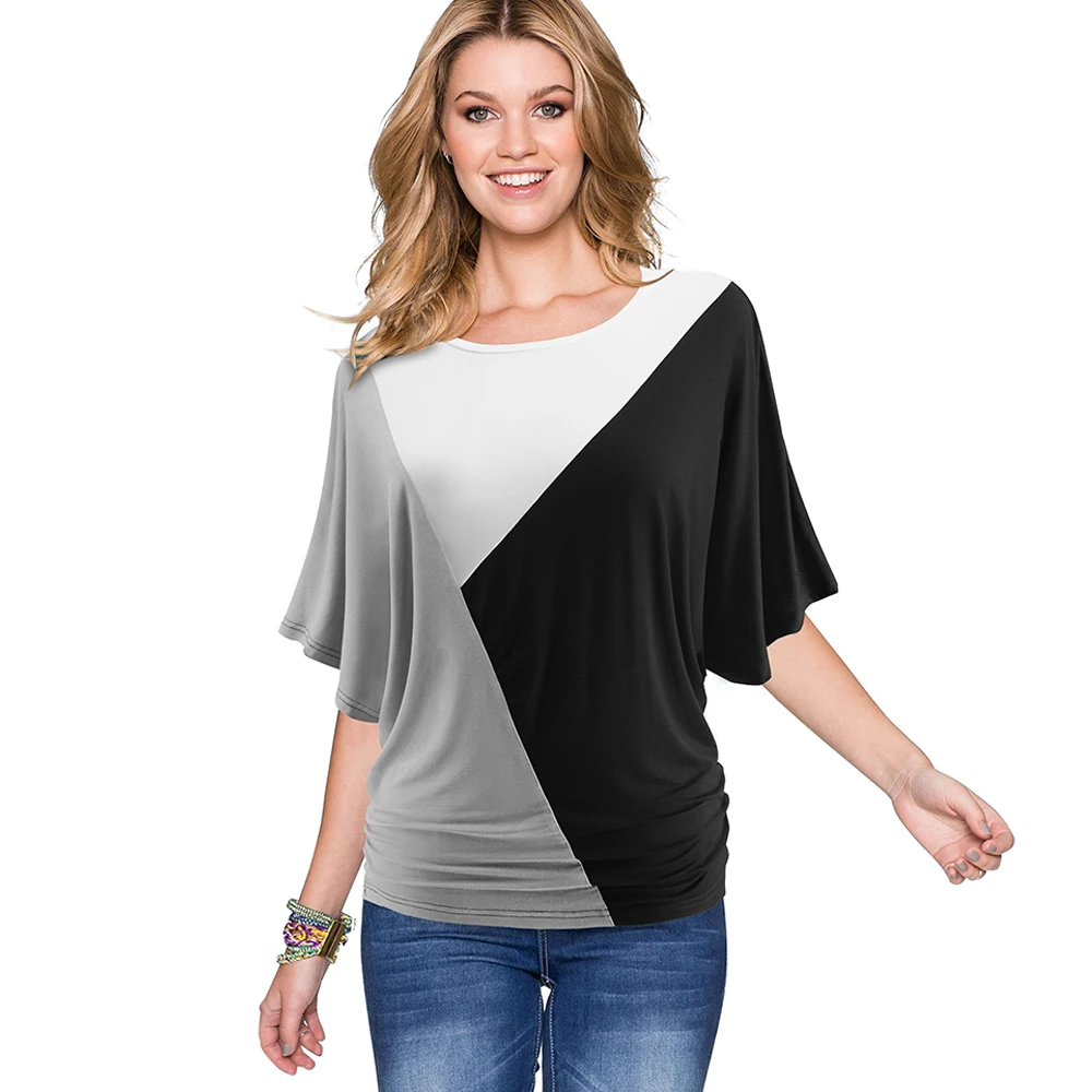 Женская футболка с драпировкой Nice-forever Повседневная Свободная Мягкая