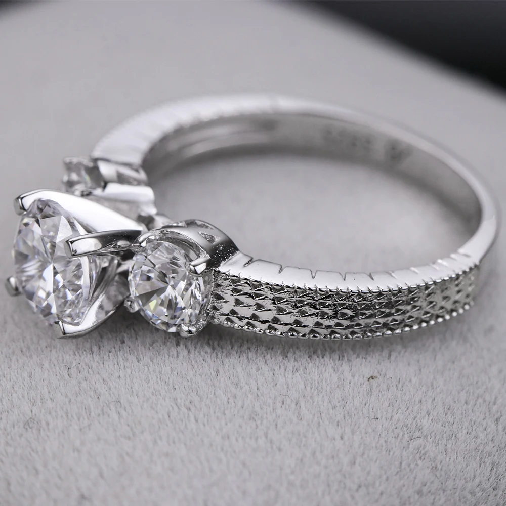 8 мм Sona D Цвет тонкая гравировка кольцо S925 серебро бриллиант Marry me кольцо 925 круглая огранка 4 когти
