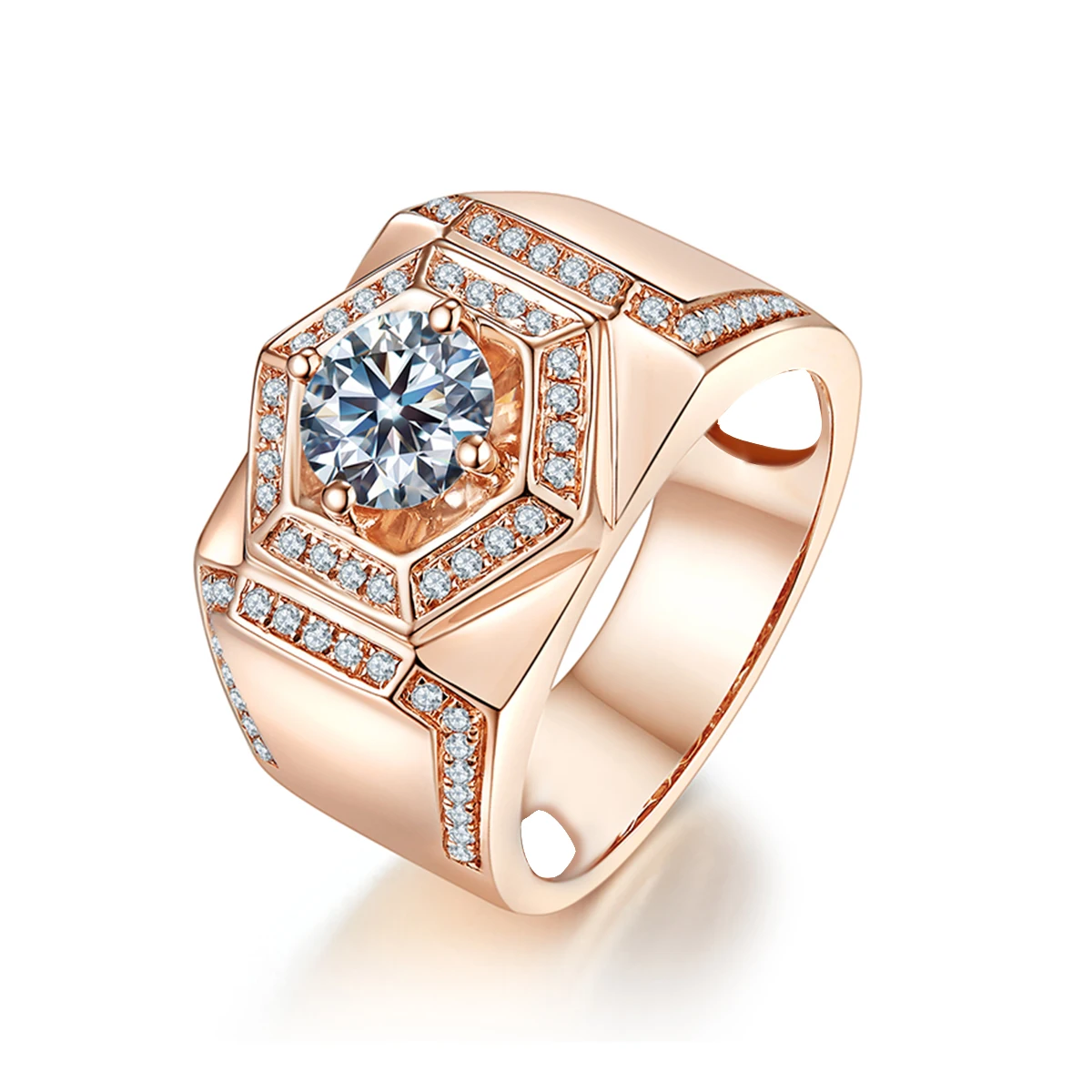 

Real 1ctw D Color VVS1 Moissanite Rings For Man 925 Sterling Silver Wedding Diamonds Band Engagement New Luxury Quality Jewelry
