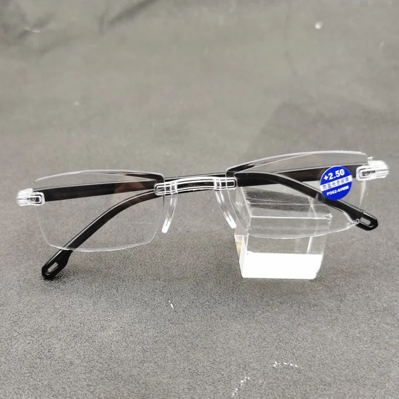 Anti Blue Ray Reading Glasses Men Women Rimless Cutting Presbyopia Eyewear Light Blocking +1.0 1.5 2.0 2.5 3 3.5 4 | Аксессуары для