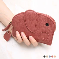 genuine leather coin purse for women mini elephant shape cute girls clutch small wallet for key chain unique purse card holders