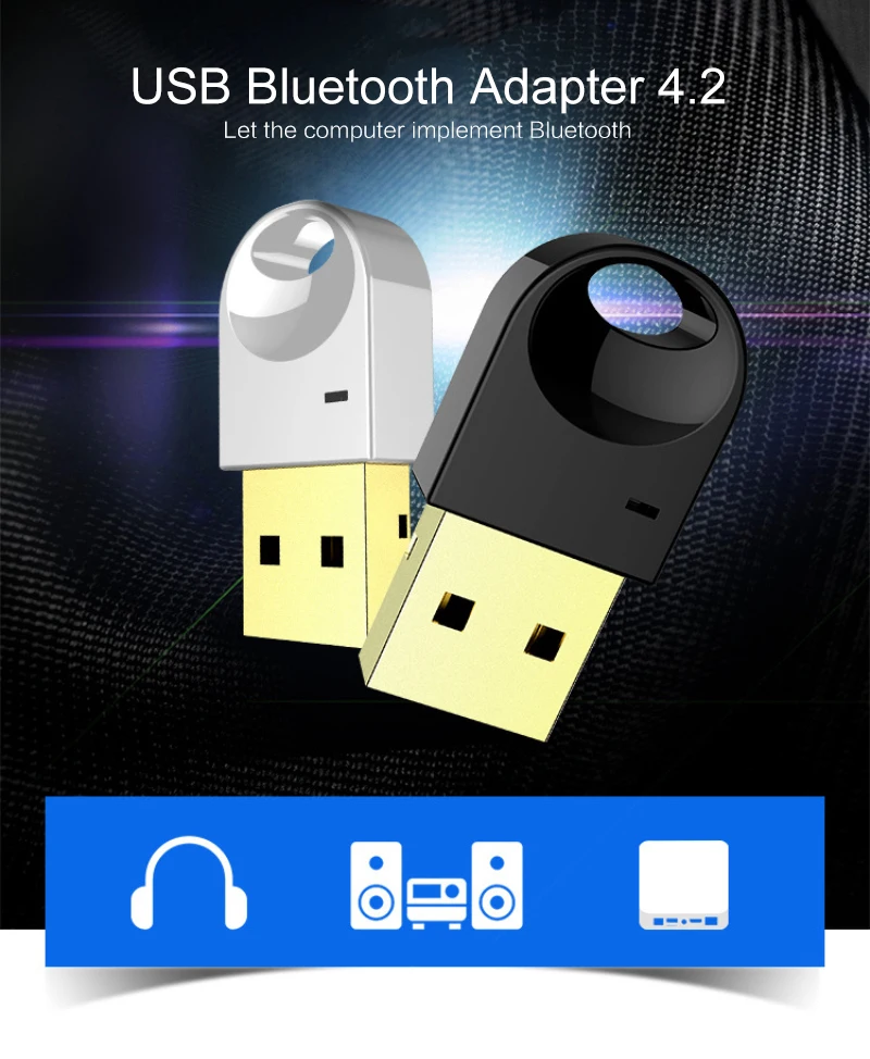 Bluetooth передатчик беспроводной usb-адаптер Bluetooth 4,2 Bluetooth ключ Музыкальный звуковой приемник адаптер для компьютера ПК ноутбука