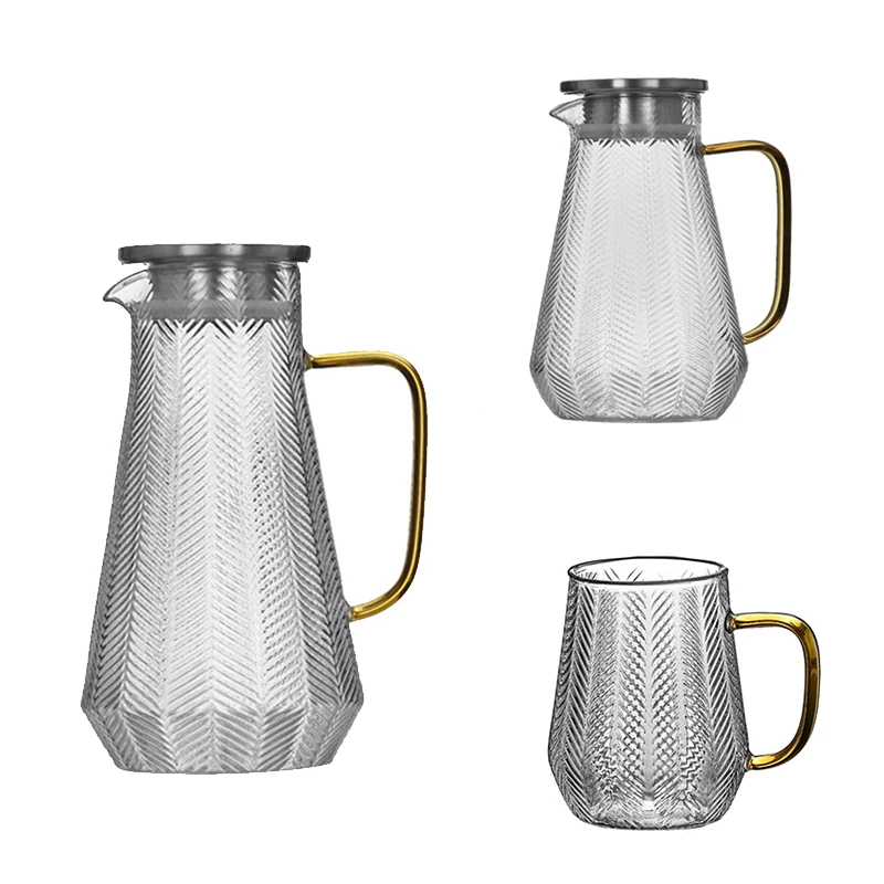 

Transparent Glass Water Jug Cold Water Kettle,Juice Tea Pot,Glass Water Pitcher