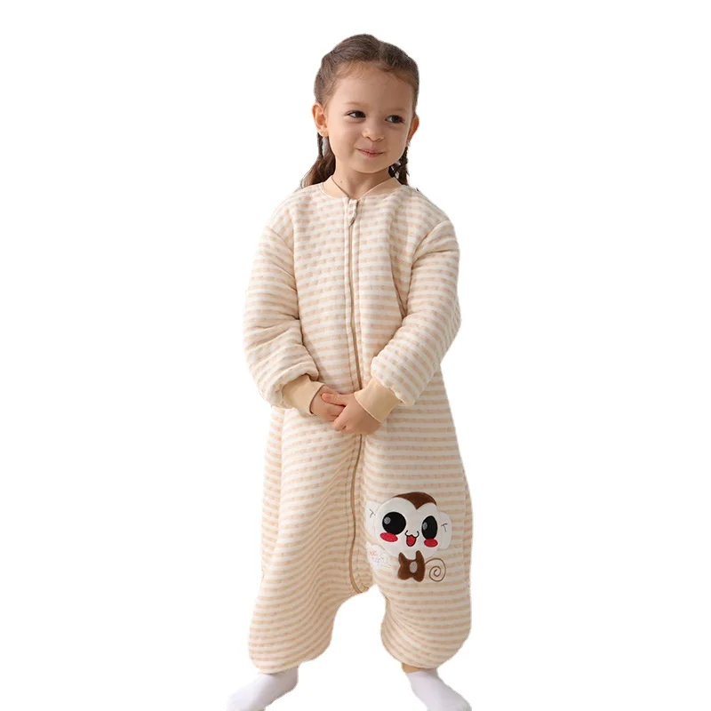 Baby Sleeping Bags Spring Autumn Thin Cotton Leg Split Toddler Sleepsack Air Cotton Warm Anti-kick Quilt Unisex Bed Blankets