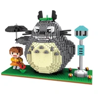 cute anime totoro model small building bricks educational kids toys cartoon auction figures children gifts christmas present