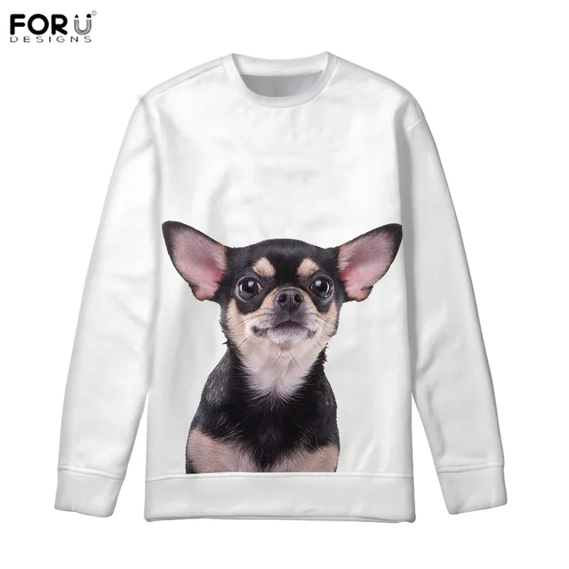 FORUDESIGNS/модные толстовки каваи Чихуахуа для женщин Толстовка кофты пуловер Cewneck Теплые Топы Свитшот Винтаж с длинным рукавом - Цвет: HMO205Z73W