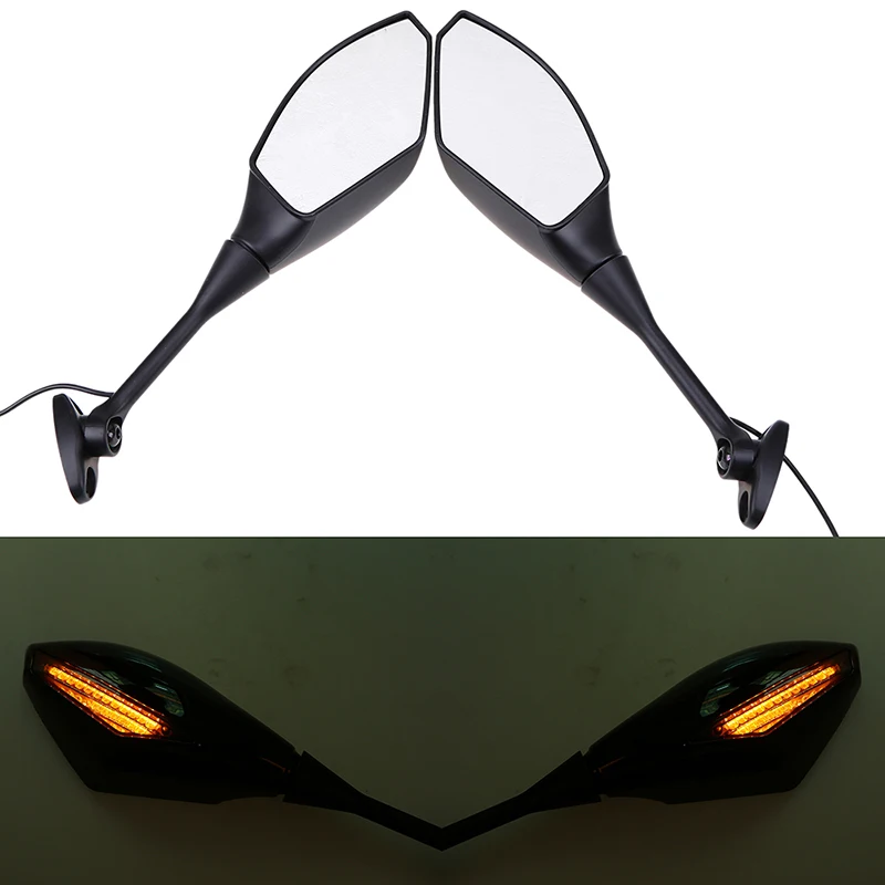 Posbay мотоциклетные боковые зеркала мигалка указатель поворота зеркало заднего