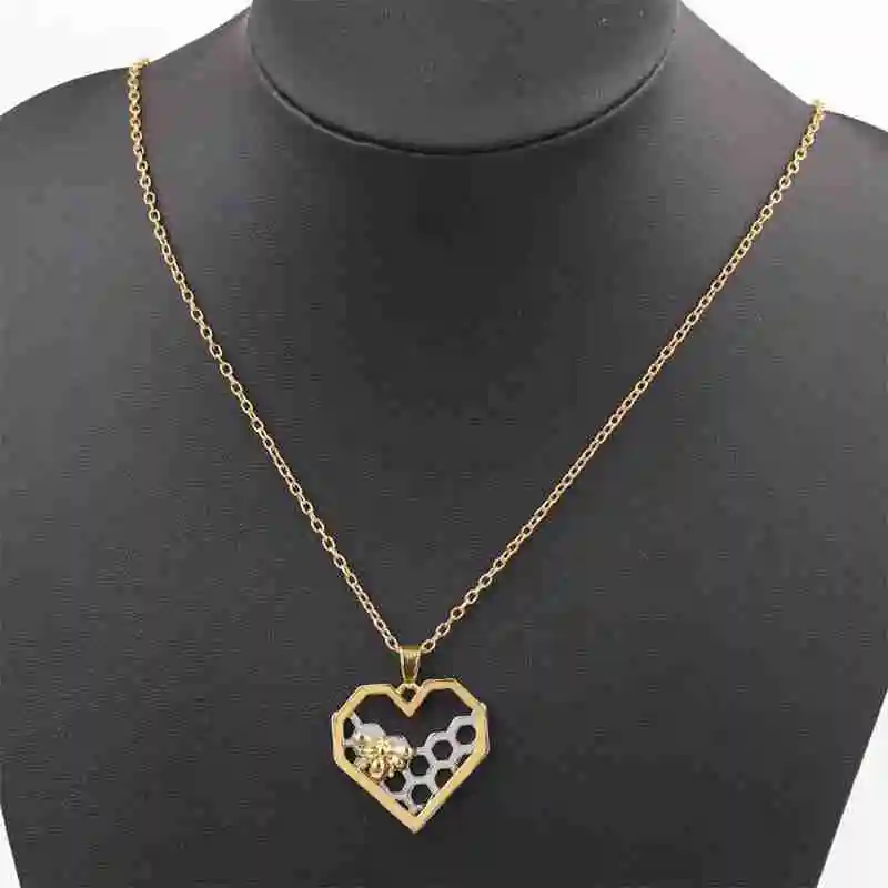 Сердце Форма кулон соты ожерелья для женщин и мужчин творчески романтичные