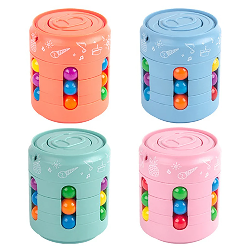 

Magic Cube Top Colorful Beans Finger Spinning Stress Relief Decompression Educational Toys Training Brain Children Birthday Gift