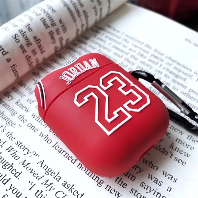 

Earphone Accessories For Airpods Pro Case Jordan Soft Silicone Cover For Airpods 1 2 Case Cute Funda Coque NO.23 Keychain Cases