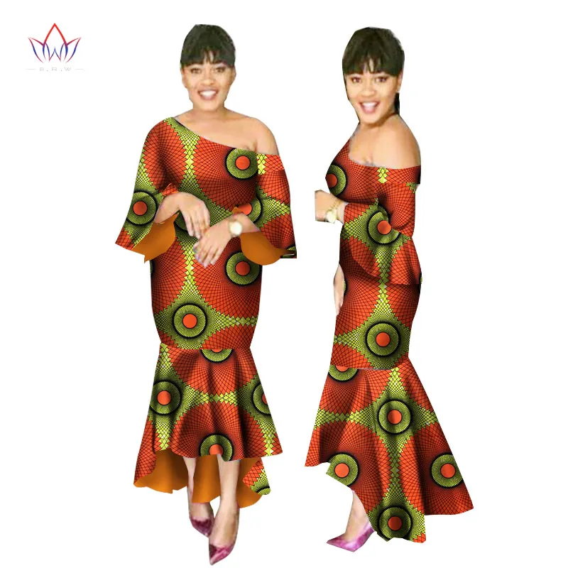 Платье-Русалка Женское на одно плечо батик с восковым принтом