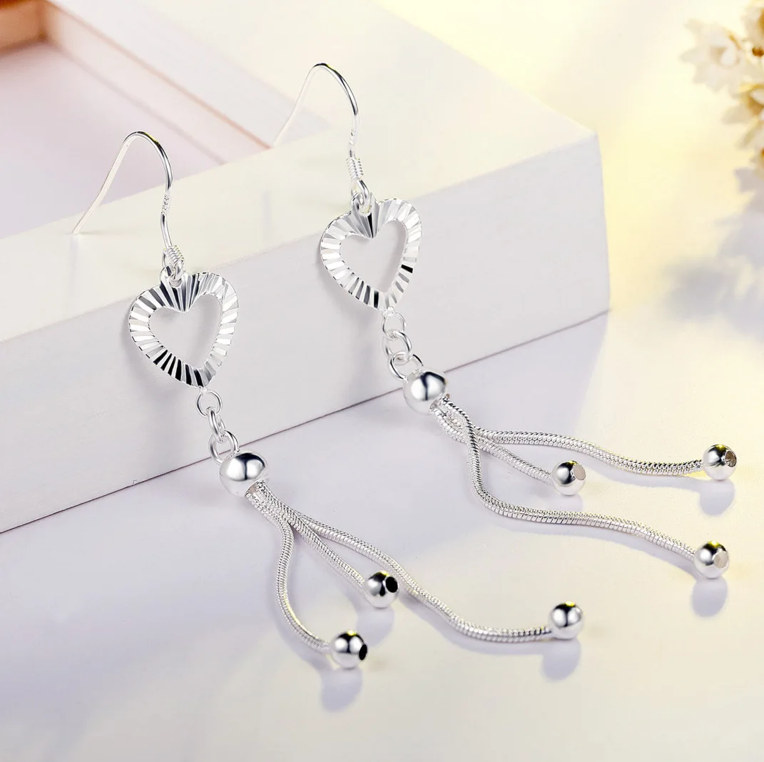 Корея серебро 925 пробы драгоценные серьги кисточки для женщин длинные висячие