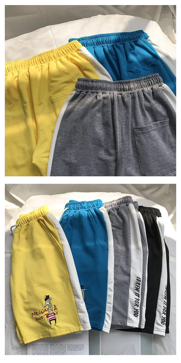 

Men's Cotton Shorts Pure Color Embroidery Loose Handsome Youth Trend Breathable Comfortable Capri Pants Hot Sell Well Sunmer 20