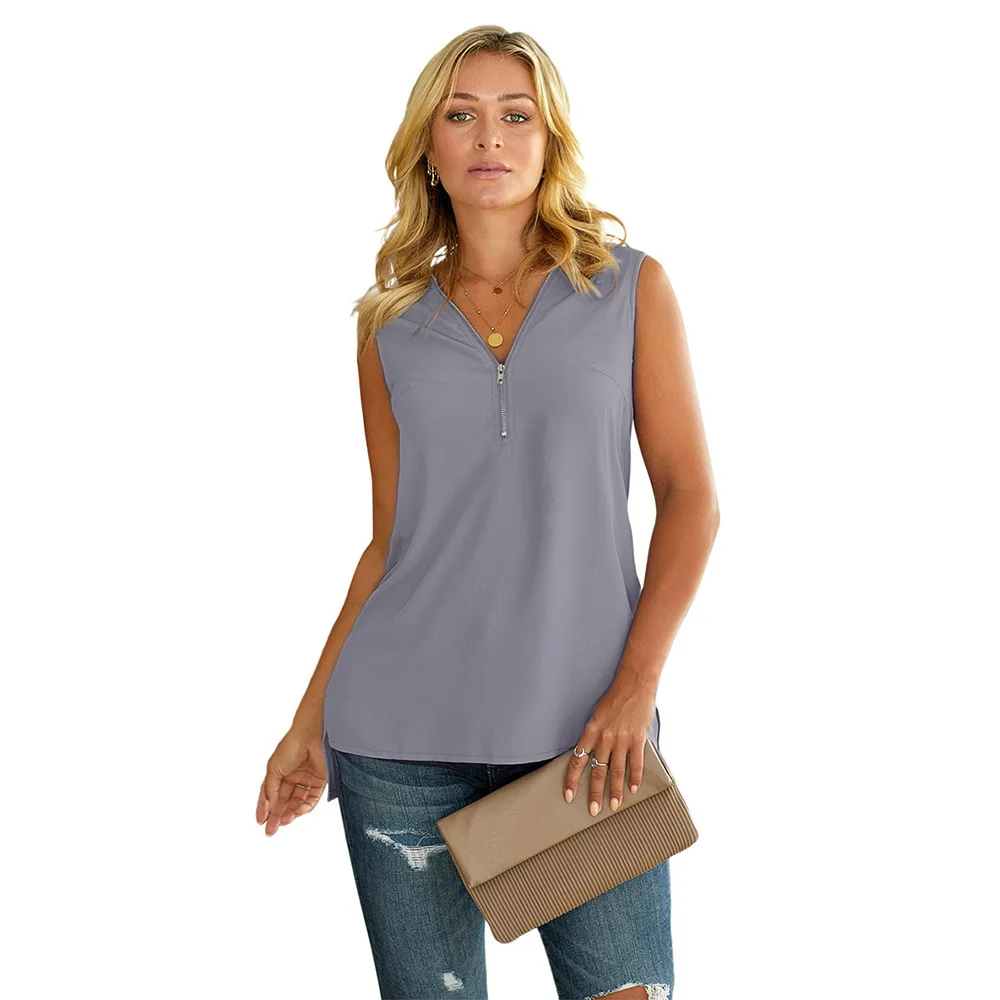 Жилет без рукавов для девочек Повседневная модная новинка однотонный топ