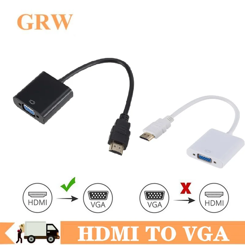 Кабель преобразователь Grwibeou HDMI VGA штекер гнездо цифровой аналоговый HD 1080P для ПК