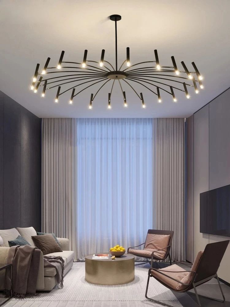 

Modern Black Chandelier Living Room Bedroom Hanging Lamp Home Decoration Large Chandelier Indoor lighting Art Design Nordic Lamp