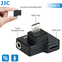 jjc dual usb c 3 5mm mic adapter for dji osmo action charging and data transferring audio adapter vlogging camera accessories