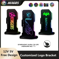 video card support rgb customized logo bracket gpu stand holder for graphics jack computer gamers personalise mod part