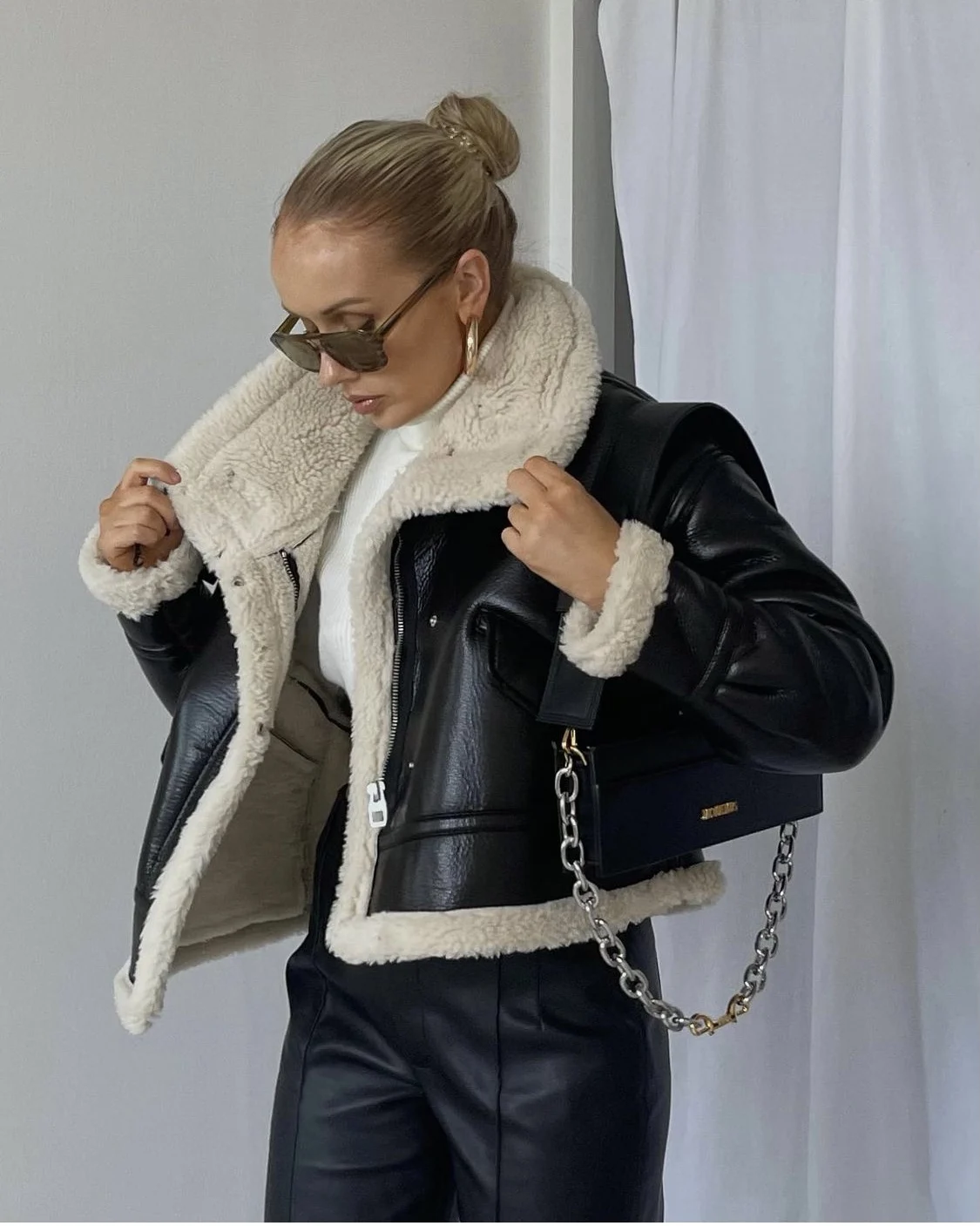 Зимние женские куртки пальто из искусственной овчины в стиле ретро