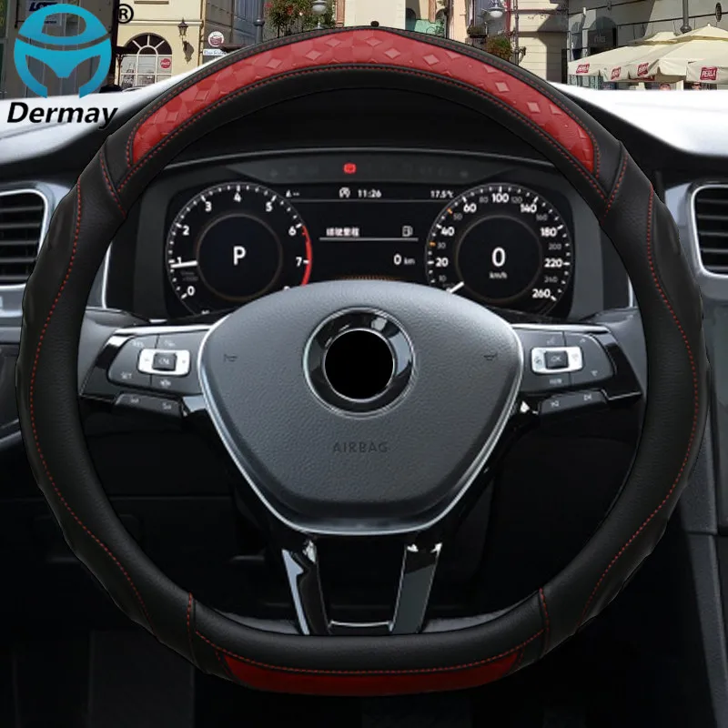 DERMAY D Shape чехол рулевого колеса автомобиля для VW Jetta 6 2017 2019 Golf 7 Scirocco Bettle 2012 Tiguan 2020