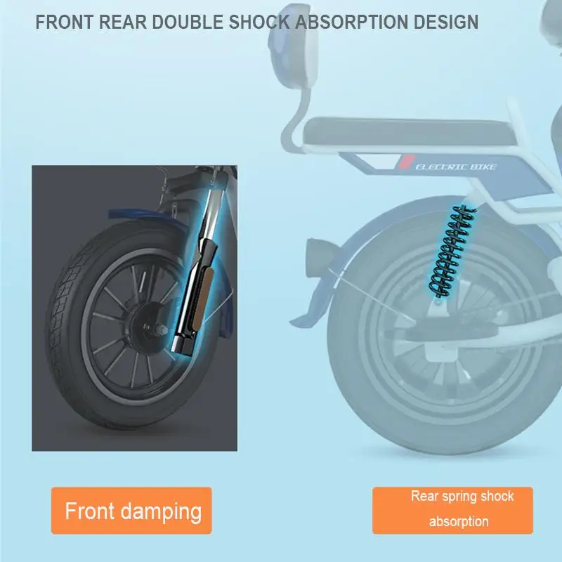 Электрический скутер для взрослых с тремя сидениями 14 дюймов 48 В 350 Вт 100