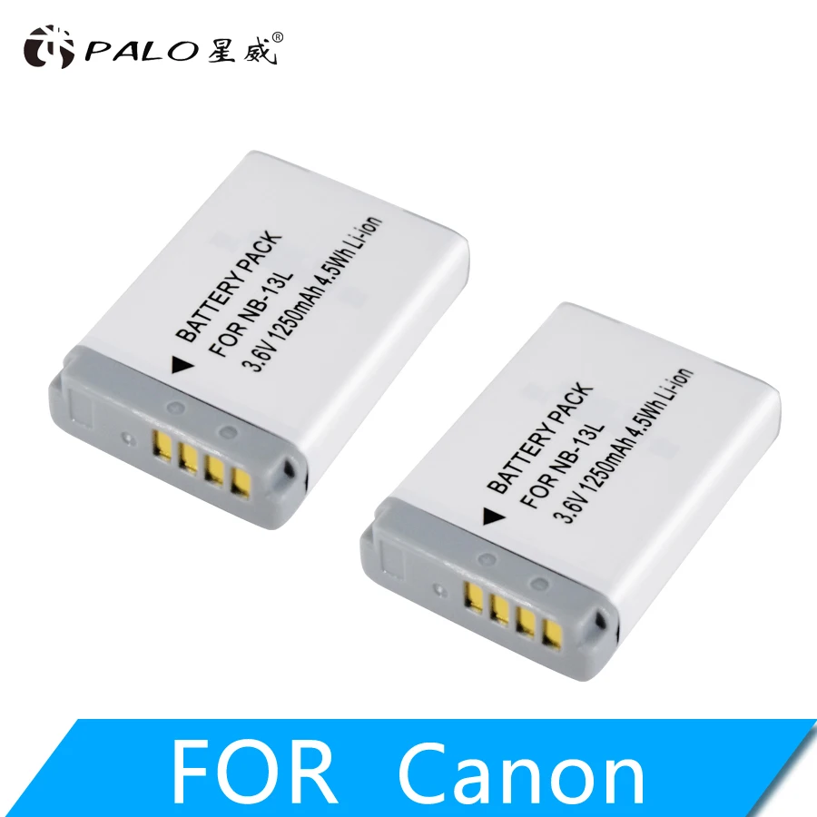 2PCS PALO 1250mAh NB-13L NB13L NB 13L Аккумулятор для цифровой камеры Canon G7 X Mark II G7X PM165 G5 X G5X G9 X G9X SX620 SX720 HS - Цвет: 2PCS