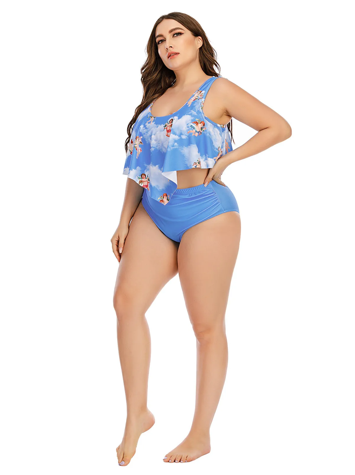 

New 2021 Women Swimsuit Sexy Young Girl Bikini Large Size Cup L2XL3XL4XL5XL Big Bust Two-Piece Swimwear Beachwear Hot Sping Fit