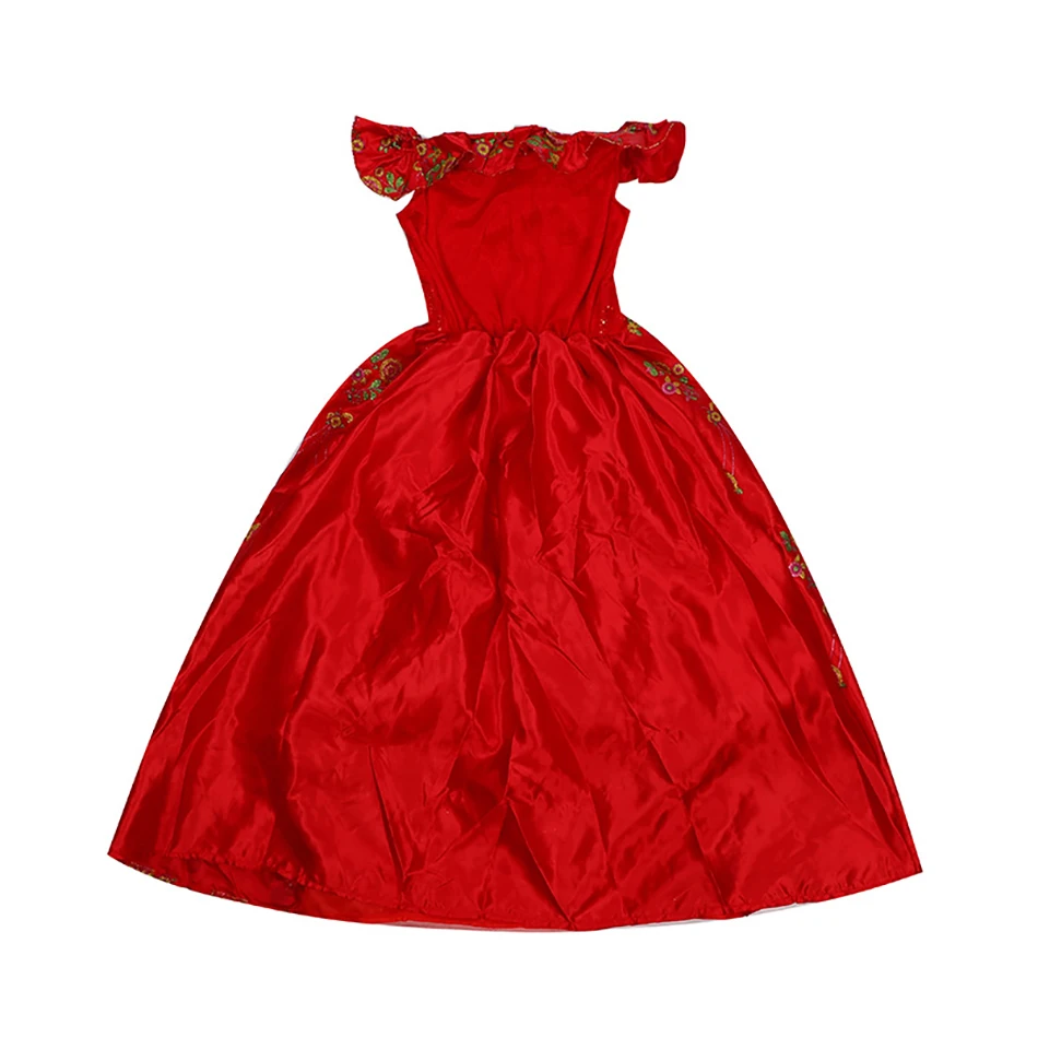 Новинка 2020 красное платье принцессы Роскошные платья с принтом для девочек