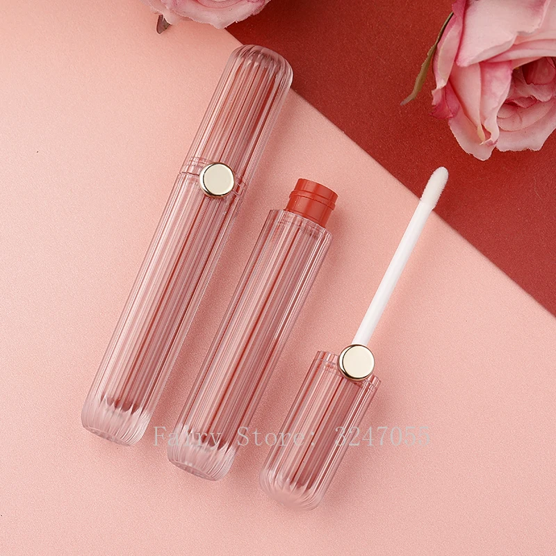 50 шт. 4 мл пустой розовый прозрачный блеск для губ многоразовая круглая