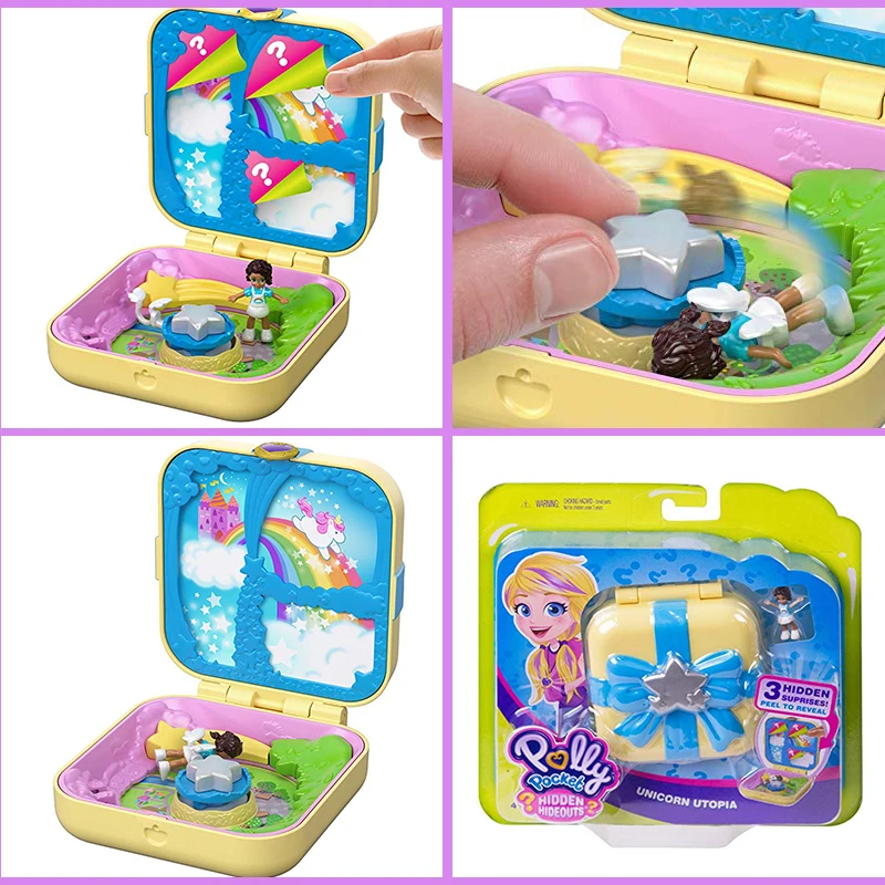 Mattel Polly карманная кукла скрытый мир мини-сцена для девочек, домашние игрушки для детей, Русалочка, детские игрушки, куклы для новорожденных