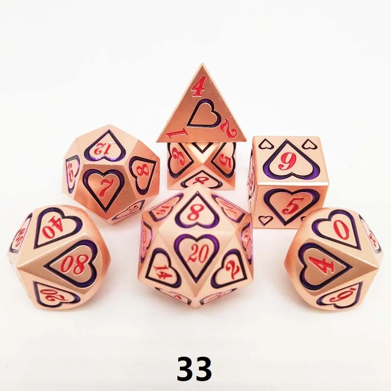 Новое поступление многогранные кубики rpg dnd 20 d6 набор Металлических Кубиков 7