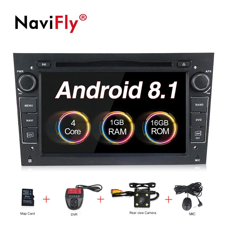 2DIN Android8.1 HD экран 1024*600 Автомобильный мультимедийный плеер для Opel Astra Vectra Antara Zafira Corsa с радио gps dvd плеер - Цвет: camera with dvr
