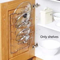 1pcs kitchen accessories stainless steel pot lid shelf kitchen organizer pan cover lid rack stand holder dish rack