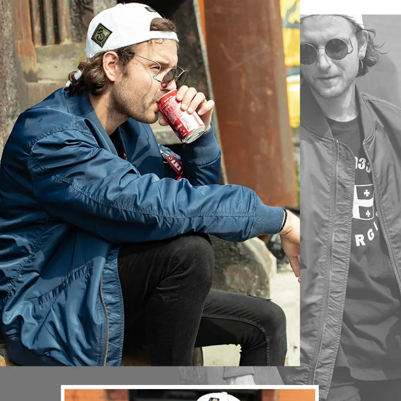 Мужская летная куртка SMN синяя пилот ВВС демисезонная тонкая однотонная