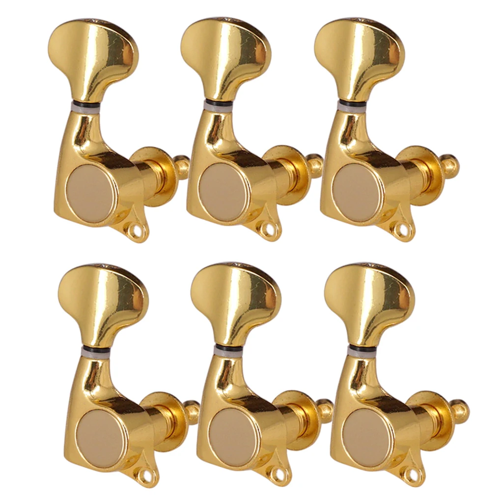 

Tooyful Chrome Enclosed Guitar Tuning Pegs Tuners Machine Heads for Acoustic Electric Guitars 6R