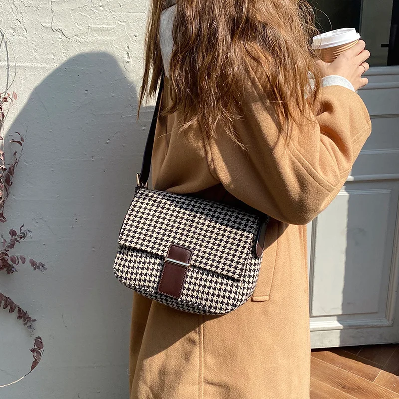 

2021 New Elegant Women's Designer High-Quality High-End Plaid Handbag Fashion Small Bag Shoulder Messenger Bag Soft Flap Bag