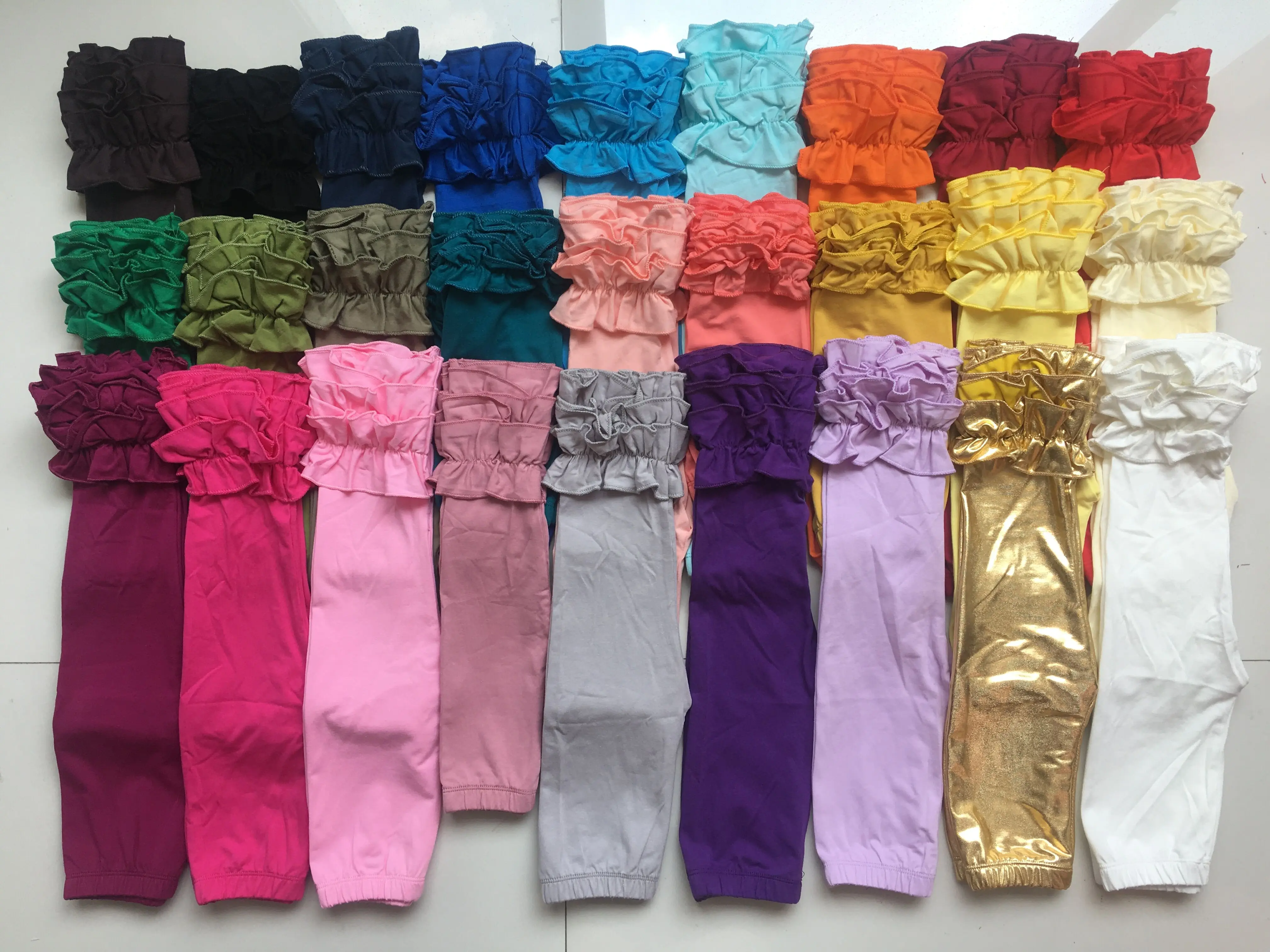 Распродажа! Леггинсы с тремя оборками для девочек удобные мягкие хлопковые брюки